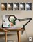 Magnifying Glass with Light, 10X & 5X Real Glass & Anti-Glare Lens, 5 Color Mode Stepless Dimmable LED Desk Magnifying Lamp, Hands-Free Desk Lamp with Clamp for Crafts Reading Repair Hobby (Yellow)